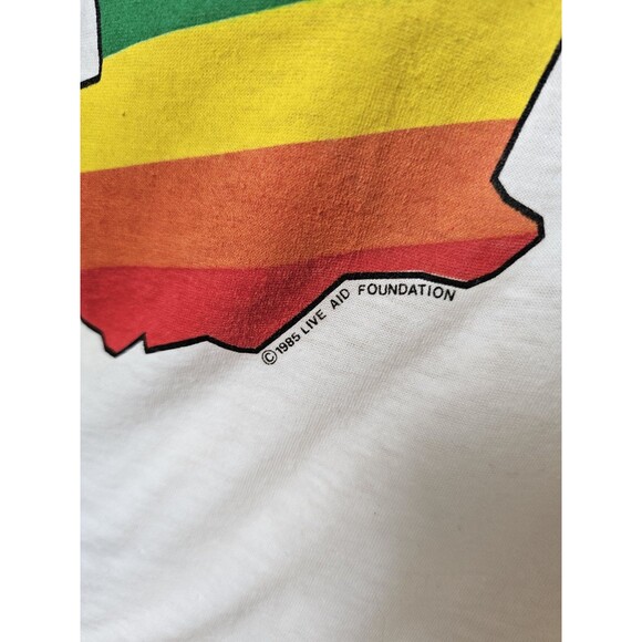 Vintage S 1985 Live Aid This Shirt Saves Lives Rainbow 🎸Single Stitch Rare Size - Picture 5 of 11